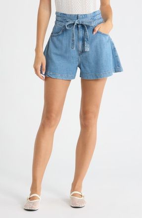 Paige Mathilda Paperbag Waist Denim Shorts in Rosecrans at Nordstrom, Size 25