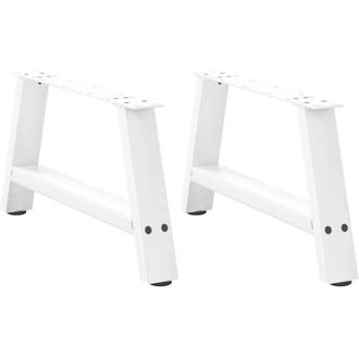 vidaXL Vidaxl - Patas Para Mesa De Centro En Forma De A (2 Unidades), Color Blanco, 60 X (30-31) Cm, Acero