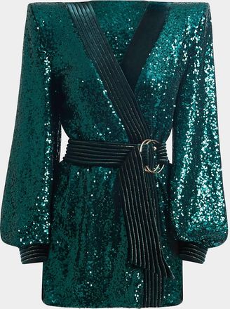 Zhivago Cala Conta Sequined Wrap Mini Dress