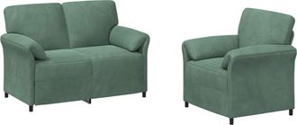 vidaXL Juego De Sof&aacute; 2 Uds. Verde Mar Terciopelo Vidaxl