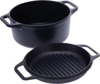 Victoria Victoria 30940 Horno Holand&eacute;s Olla Inducci&oacute;n Hierro Fundido Curado 27cm, Tapa - Sart&eacute;n, 5,7l, Sin Ptfe Negro