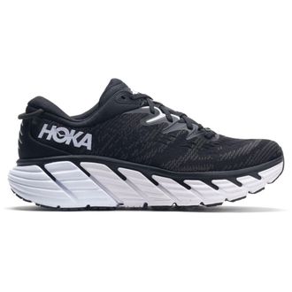 Hoka One One Hoka Gaviota 4 Wide Textile Synthetic Mens Low Top Trainers - Black White - Size:UK 10.5