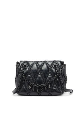 Diesel Charm-D - Shoulder bag in shiny quilted PU - Shoulder Bags - Woman - Black
