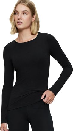 Triumph Langarmshirt TRIUMPH Beauty Layers LSL Top 04, Damen, Gr. XL, schwarz, Single Jersey, Obermaterial: 48% Wolle, 48% Modal, 4% Elasthan, Basic h&uuml;ftlang,