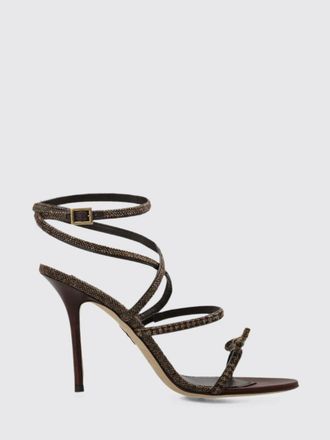 Dsquared2 Sandali in lana Principe di Galles con tacco a spillo e fiocco