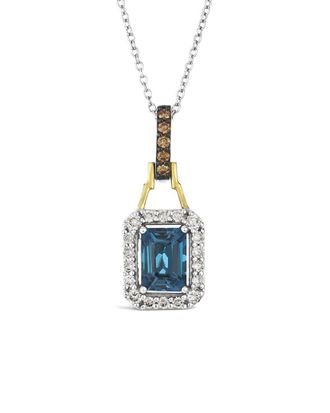 Le Vian 14K 1.29 ct. tw. Diamond & London Blue Topaz Pendant