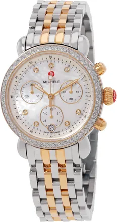 Michele Chronograph Quartz Diamond Silver Dial Watch MWW03C000514
