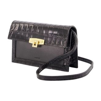 Coperni Crocodile-Embossed Cowhide Crossbody Bag - Black