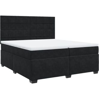 vidaXL Cama Box Spring Con Colch&oacute;n Terciopelo Negro 200x200 Cm Vidaxl