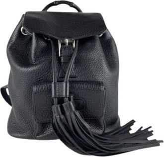 Gucci Pre-owned Backpacks, female, Black, Size: ONE SIZE Pre-owned Leather Backpack