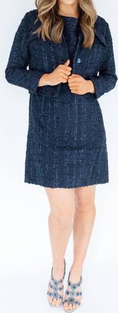 Maison Lurex Riviera Tweed Jacket In Navy