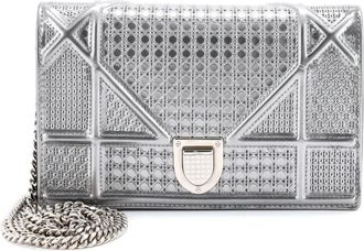 Dior Diorama Flap Bag Cannage Embossed Calfskin Mini crossbody bag - Zilver