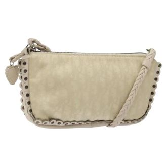 Dior Pre-owned Cross Body Bags, female, White, Size: ONE SIZE Pre-owned Vintage Canvas Shoulder Bag