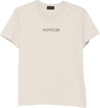 Moncler T-shirt met ronde hals - Dames - T-shirts - Beige - M - Tops