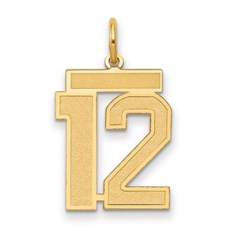 Diamond2Deal 14k Yellow Gold Medium Satin Number Charm Pendant