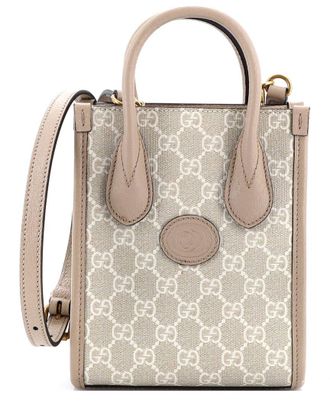 Gucci Interlocking G Patch Tote Gg Coated Canvas Mini (Authentic Pre-Loved)