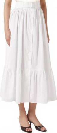 Matthew Bruch Button Down Midi Skirt In White