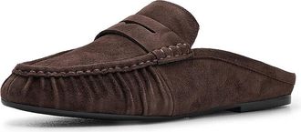 Marc Fisher Jaynie Womens Flat Shoes Dark Brown Suede : 9.5 M, Leather