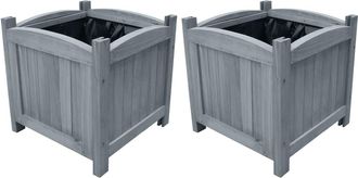 vidaXL Vidaxl - Arriates De Jard&iacute;n 2 Uds Madera Maciza Abeto 30x30x30 Cm