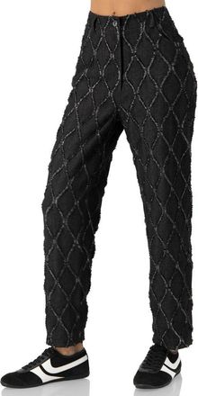 Ivonne Straight-Leg Jeans with Distressed Detail in Black at Nordstrom, Size 14