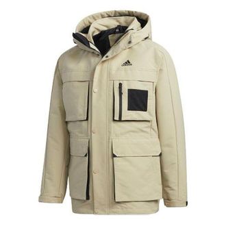 adidas 3in1 Down Jkt Multiple Pockets Outdoor Sports Detachable hooded down Jacket Brown GP2917