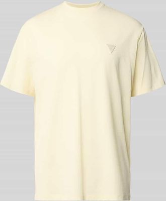 Guess T-Shirt mit Logo und Rundhalsausschnitt in Hellgelb, Gr&ouml;&szlig;e XXL
