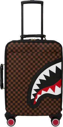 Sprayground Sawtooth Sharks in Paris checkered suitcase - Brown