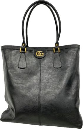 Gucci Black Leather Tote Bag (Pre-Owned)