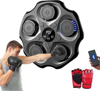 OEM M&aacute;quina De Boxeo Musical, Equipo De Entrenamiento De Boxeo De Pu Montado En La Pared Con Guantes De Boxeo, Tapete De Boxeo Led, Bluetooth, Luces De Ri