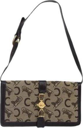 Celine Pre-owned Shoulder Bags, female, Beige, Size: ONE SIZE Pre-owned Canvas Shoulder Bag