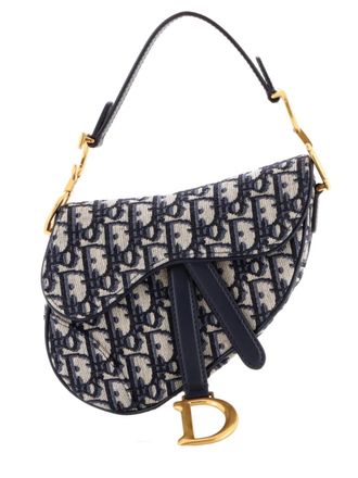 Dior Saddle Handbag Oblique Canvas Mini shoulder bag - Blue