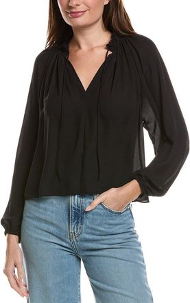 Madewell Long Sleeve Tie Neck Top