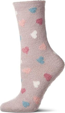MeMoi All Over Hearts Lavender Infused Crew Socks in Cement at Nordstrom, Size 9