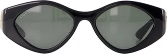 Gucci Womens Gg2121s-001 Logo-Embellished Sunglasses Black Synthetic