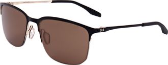 Under Armour Mens Black Gold 57mm Sunglasses