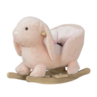 HOMCOM Caballito balanc&iacute;n para beb&eacute; 60x33x50 cm rosa