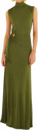 Farm Rio Sleeveless Maxi Dress In Dark Green