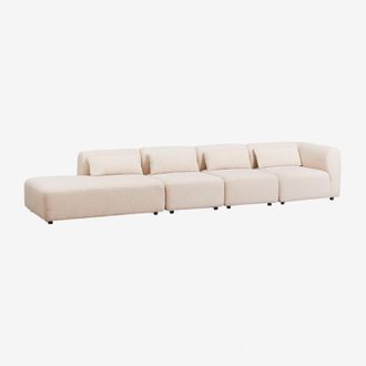 Sklum Sklum - Divano angolare modulare in 4 pezzi Fogler con chaise longue sinistra