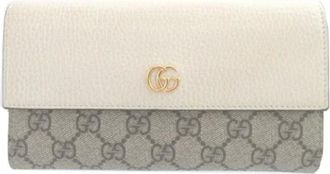 Gucci Pre-owned Wallets, female, Beige, Size: ONE SIZE Pre-owned Canvas Wallet