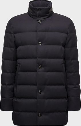 Moncler Men & apos;s Vallonpierre Hooded Wool Long Down Jacket