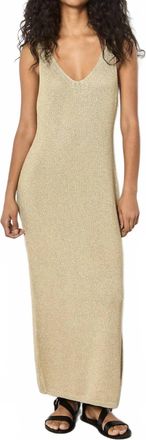 Apricot Sparkle Knitted Dress In Gold