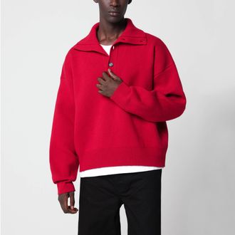Ami Maglione rosso rubino in lana