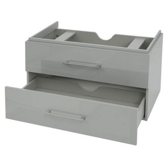 Hhg Nunca Usado] Premium Mueble Bajo Lavabo Hhg 245, Mueble Bajo Lavabo Muebles De Ba&ntilde;o, Alto Brillo 90cm, Gris