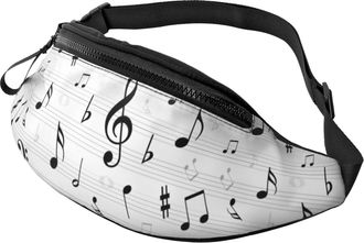 Generic Music Notes Musical Notation Waist Pack Waist Bag Lightweight Bumbags For Running Women Marathon 14X35Cm