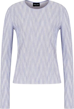 Giorgio Armani fine ribbed jersey top - Blue