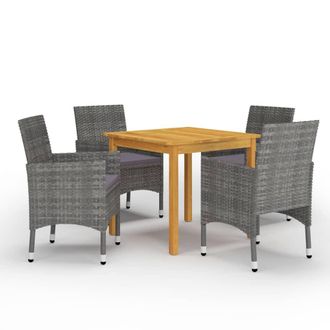 vidaXL Juego De Comedor De Jard&iacute;n De 5 Piezas Gris Vidaxl