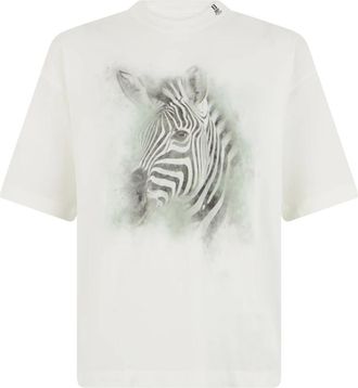 Miharayasuhiro T-shirt met Zebraprint - Heren - T-shirts - Wit - S - Katoen - Tops