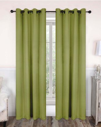Superior 52X120 Solid Classic Modern Blackout 2Pc Curtain Panel Set