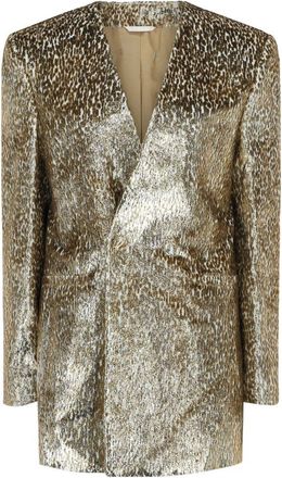 Givenchy Animal Print Single-Breasted Blazer