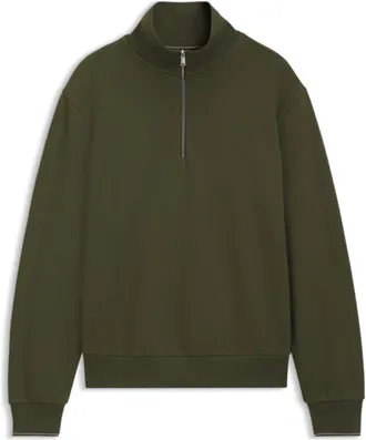 BOSS Zipper neck sweatshirt in structured cotton
